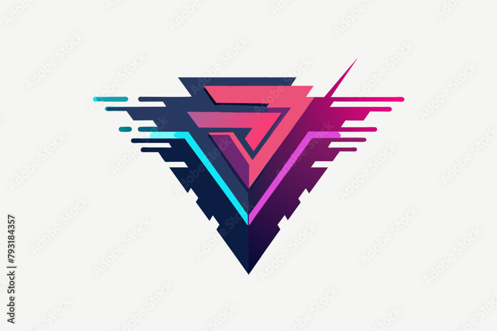 Leinwandbilder a captivating glitch effect applied to a minimalist logo, creating a playful and memorable design.