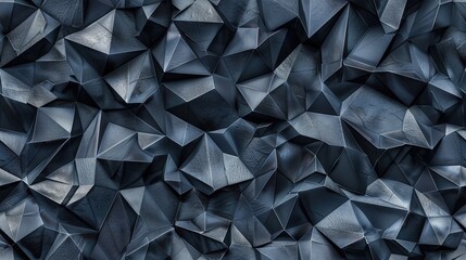 Wallpaper: Dark Metal Wall made of Geometric Shapes - obrazy, fototapety, plakaty