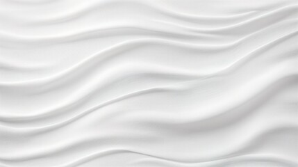 Luxuriously flowing white satin textile with a soft, wavy texture emphasizing purity and elegance