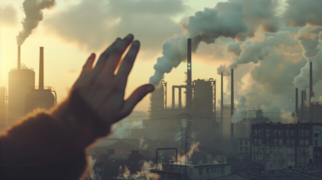 Carbon capture - decarbonisation concept. Enviromnental aspects, pollution, emissions reduction.