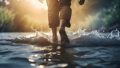 Jesus walks on water during a storm at sea waves ocean miracle