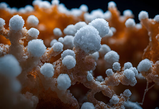 Mars Terraforming Process: Coral-Like Structures in a Contrasting Martian Landscape.