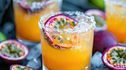 Indulge in the vibrant and refreshing tropical vibes of a passionfruit margarita cocktail a sun kissed drink that s perfect for your summer soiree