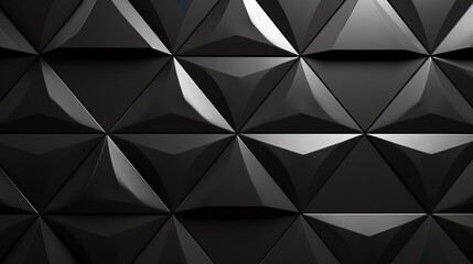 This image features a sleek geometric pattern with triangular facets in shades of black and silver, exuding a modern and sophisticated vibe