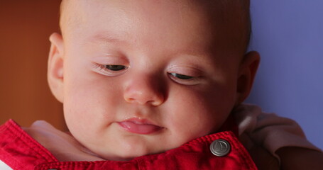 Baby face expression closeup handsome infant portrait