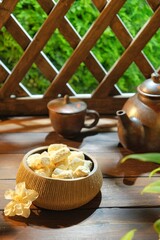 Batang buruk or crispy fried spring roll skin with green bean powder. A traditional cookies and popular in celebrating Hari Raya in Malaysia. It taste delicious and crunchy.