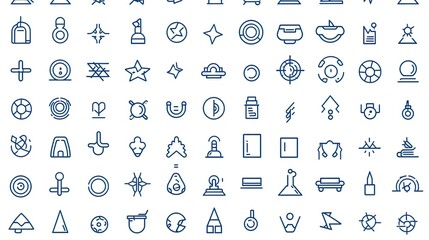 An extensive set of 60 different contemporary thin line icons for a range of uses in design and web applications