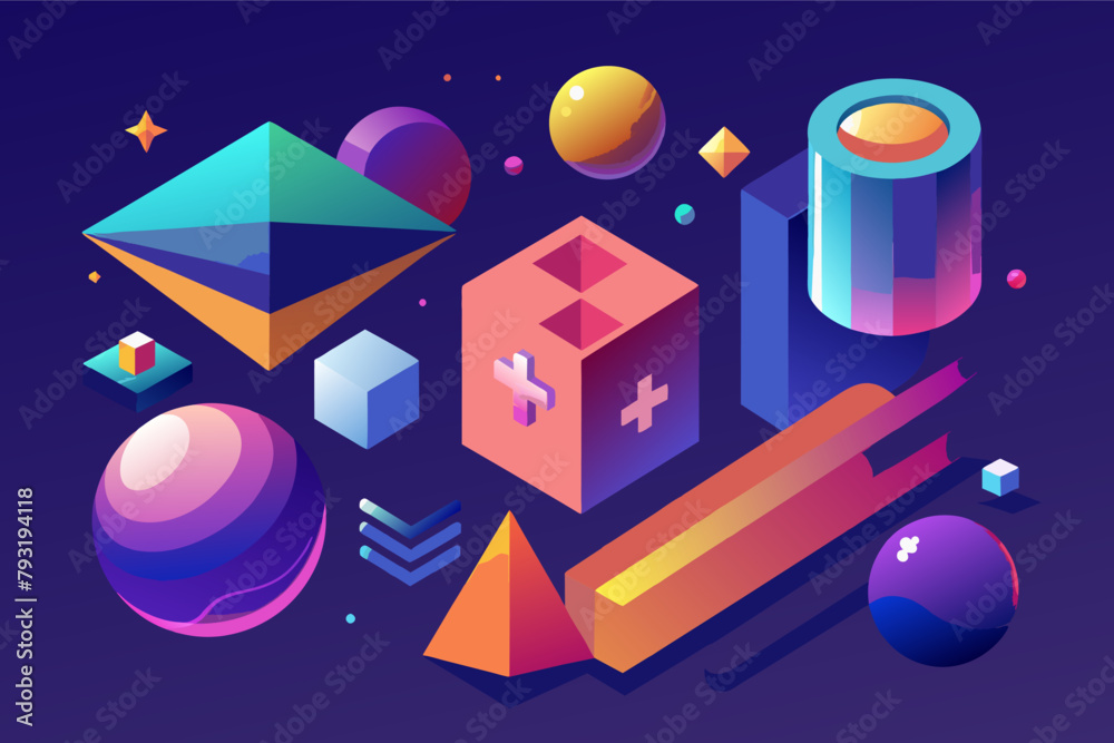 Poster add depth and dimension with gradient effects on shapes