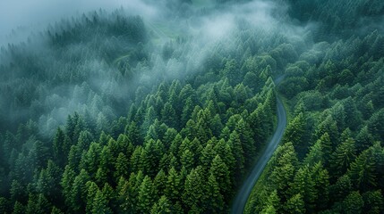 Aerial view of Beautiful sky road over top of mountains