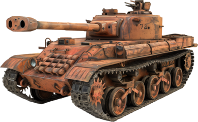 Rolling Thunder: A Cartoon Illustration of a WWII Tank