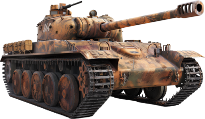 Rolling Thunder: A Cartoon Illustration of a WWII Tank