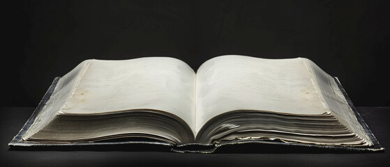 Ancient gothic book with blank pages, magic medieval codex, historical manuscript with no words