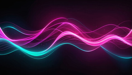 Abstract Pink Neon Light Waves Background