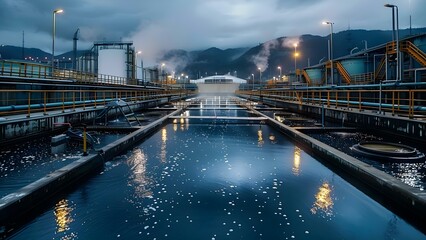 Innovative Technology for Biological Wastewater Treatment in Cutting-Edge Industrial Facilities. Concept Wastewater Treatment, Industrial Facilities, Innovative Technology, Biological Processes