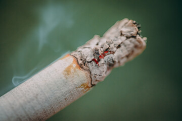 Close-up of a burning cigarette