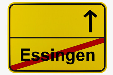 Illustration eines Ortsausgangsschildes von Essingen in Baden-Württemberg	