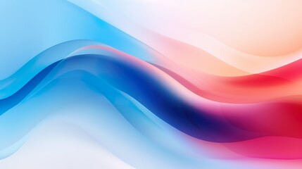 Fototapeta premium Captivating blue and pink waves create a soft, flowing gradient in a modern and artistic abstract background