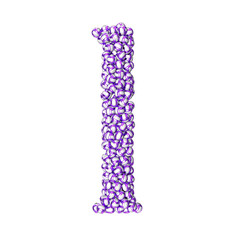 Symbol made of purple volleyballs. letter l