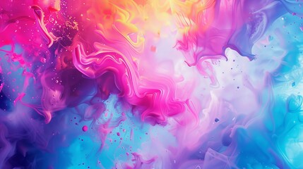 Fototapeta premium A colorful liquid design background bursting out of a mind explosion, depicted in a fantasy manner, symbolizing brainstorming and inspiration.