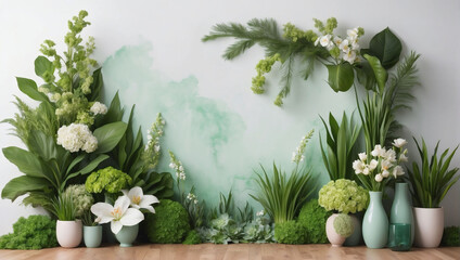 Elegant Spring Backdrop Featuring Juicy, Cool Greens