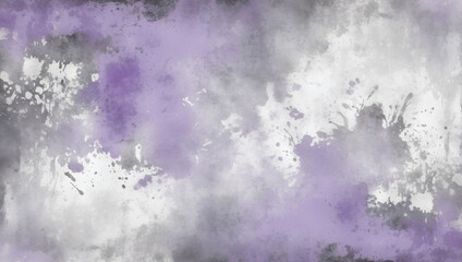 Grunge Background Texture with Lavender Paint Spatter and Silver, White, and Gray Grungy Textured Design