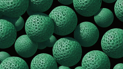 Green Spheres Pattern - obrazy, fototapety, plakaty