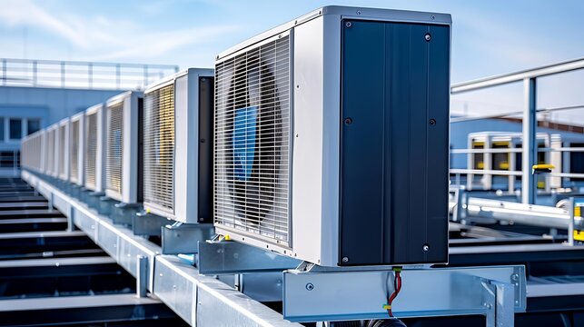 Urban Heat Island: Condemning Air Conditioners Amidst Pollution, a Visual Manifestation of Global Warming's Grasp on Modern Society.
