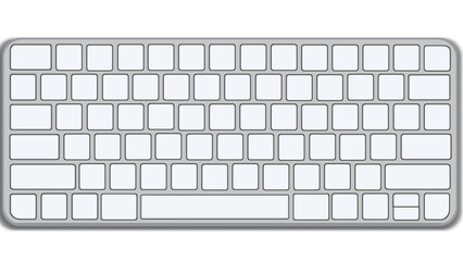Apple keyboard, computer keyboard isolated on white, keyboard, white keyboard without keys, simple keyboard, ultra HD quality vector illustration, high quality png file, keyboard, computer notepad, 