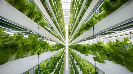 urban farming stacked shelves, vertical farm architecture photography, future green sustainable city food concept