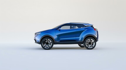 3D rendering of a brand-less generic SUV in the desert