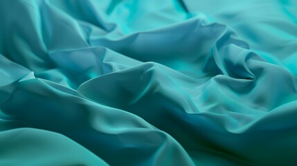 Obraz premium Closeup of rippled light blue silk fabric, abstract background