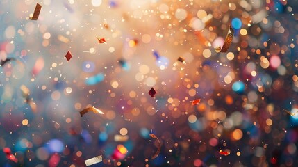 A colorful explosion of confetti is scattered across the sky. The bright colors and the way they...