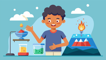 With a homemade volcano a functioning water cycle model and an experiment on static electricity my childs science fair project display