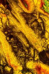 Abstract micrograph of valine crystals, with polarization