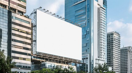 Background of buildings in big cities, serving as an outdoor billboard advertisement mock-up setting.