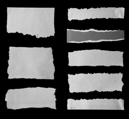 Torn papers on black - 793234380