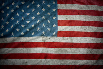 Grunge American flag - obrazy, fototapety, plakaty