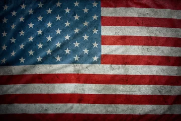 Foto op Canvas Grunge American flag © Stillfx
