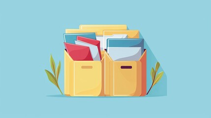  A clear and simple illustration of an open folder icon