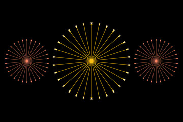 Firework celebration new year eve background independence light colorful black sky celebrate | Realistic fireworks border illustration, Colorful of fireworks in holiday new year festival on black sky.