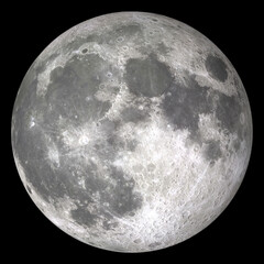 Full Moon (Moon Phase), "Elements of this image furnished by NASA ", isolated black background