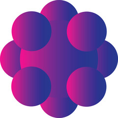 Colorful Circular Balls like Planets, Purple color with shade