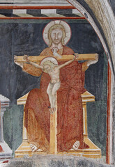 la Santissima Trinità; affresco nella chiesa romanica di San Fedele a Como