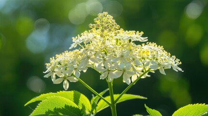 Obraz premium The delicate elderberry flower stands out as a symbol of grace and beauty