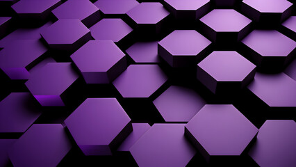 3d abstract background with a dark purple hexagon pattern