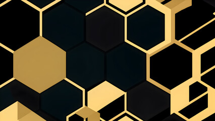 Abstract background with gold hexagons