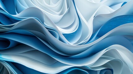 Blue and light white layered paper with intricate patterns
