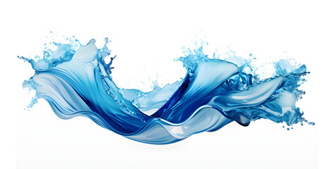 Bluewater swirl splash. Splash water wave. The design element is isolated on the white background.