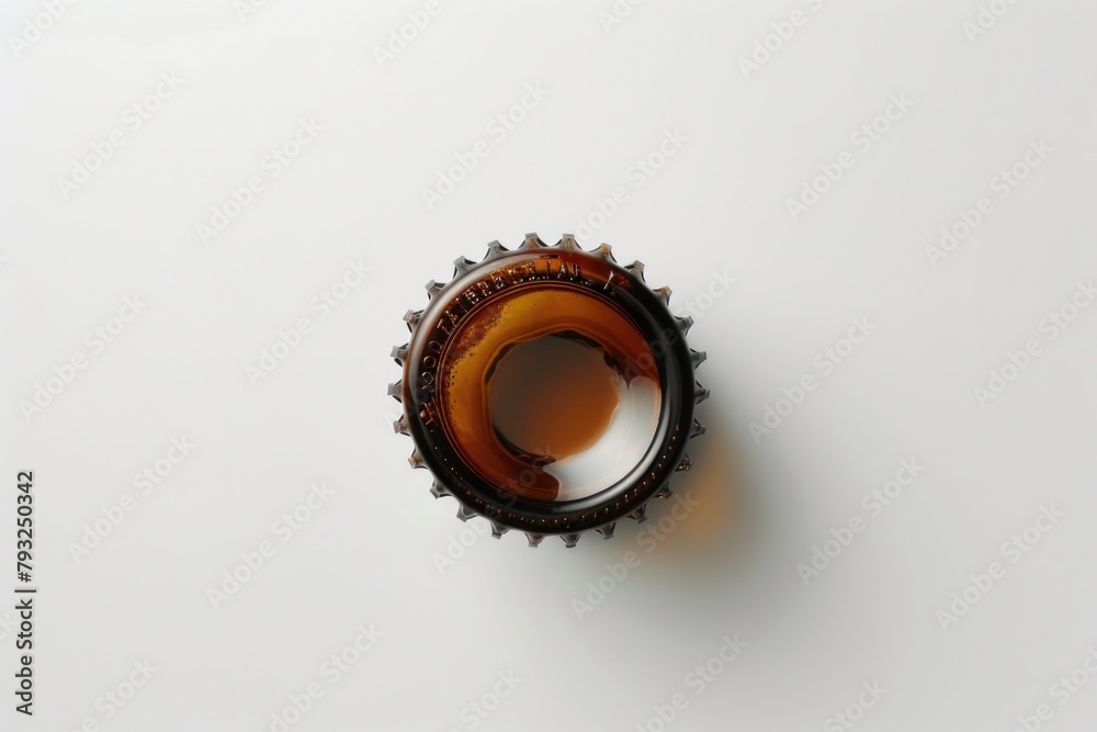 Poster Close-up of a bottle cap on a table, suitable for various concepts