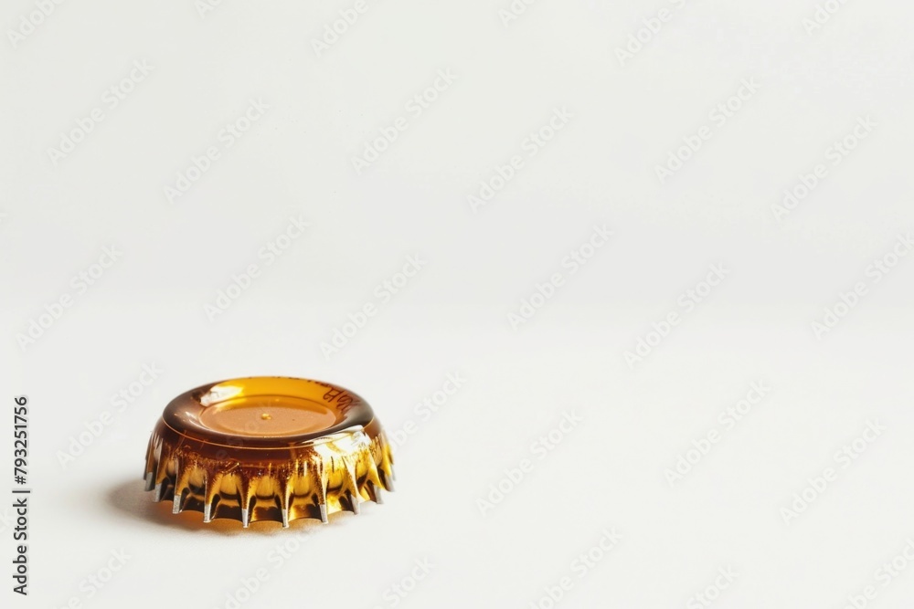 Leinwandbilder a simple image of a bottle cap on a white surface, perfect for various design projects